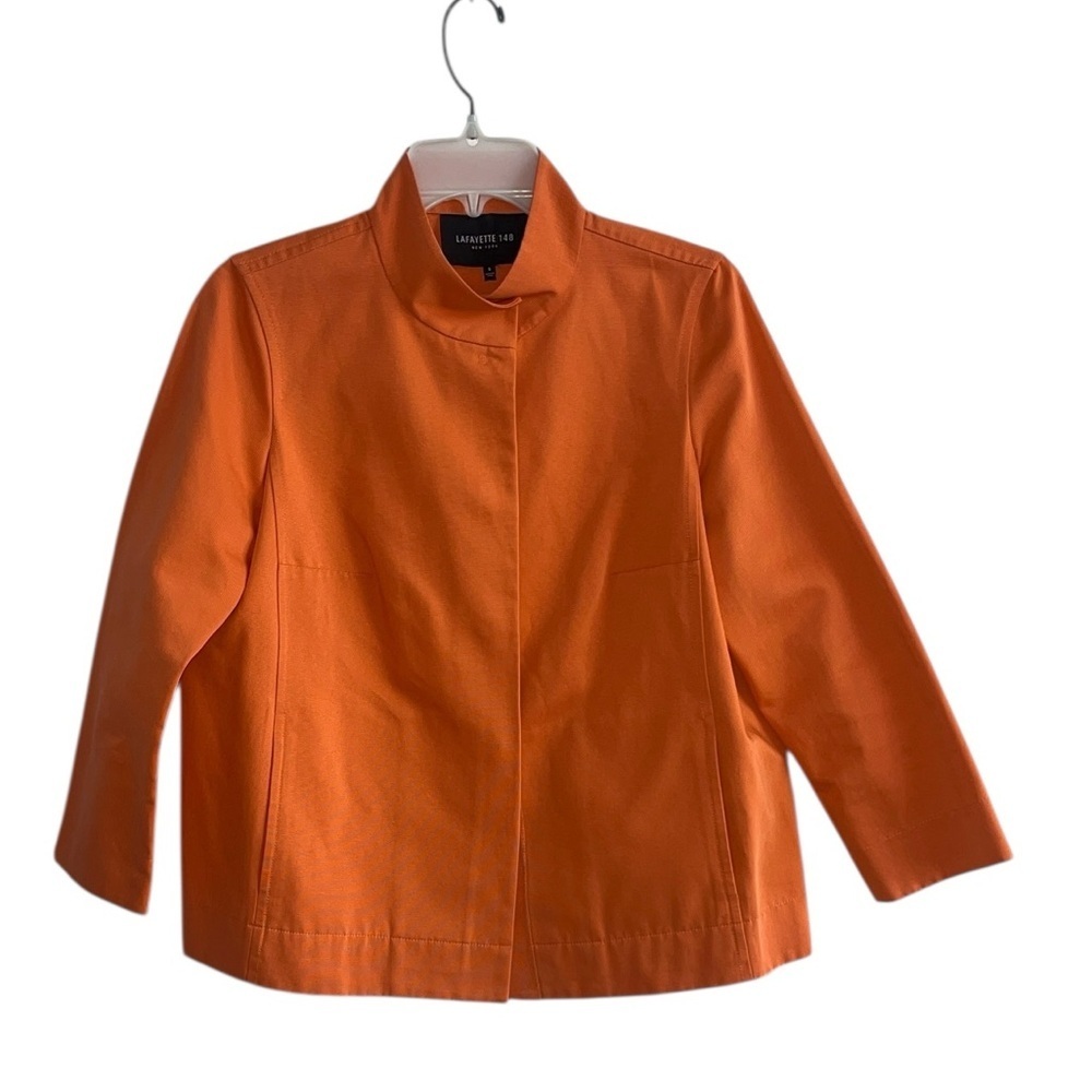 Lafayette 148 - Sienna Colored 3/4 Sleeve Boxy Jacket Sz Small - Picture 2 of 8
